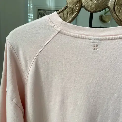 Sweaty Betty Organic Cotton After Class Longline Sweatshirt Soft Pink $78 XL