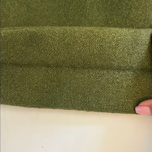 Goldie BRAND OLIVE/MOSS GREEN WOOL BAG PINK RIBBON THROUGHOUT BRASS HANDLE