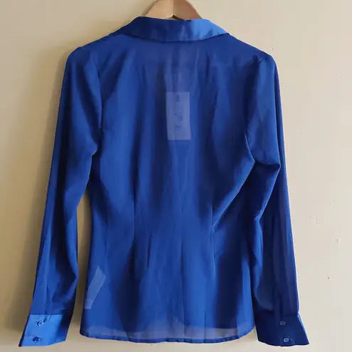 Endless Rose NWT  Blue Front Ruched Chiffon Blouse