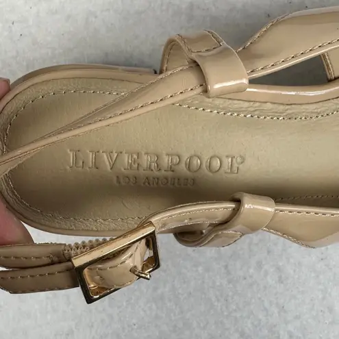 Liverpool ‎ Getty Slingback Block Heels Square Toe Dress Shoes Beige Women's 7.5M