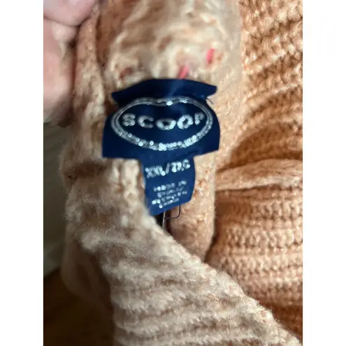 Scoop Oversized Waffle Knit Sweater Chunky Ribbed Turtleneck XXL NWT Pink