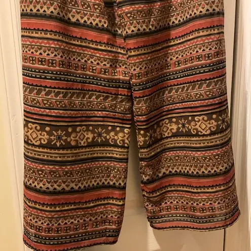 Liz Claiborne  Sport Brown Boho Wide Leg Lined Pants