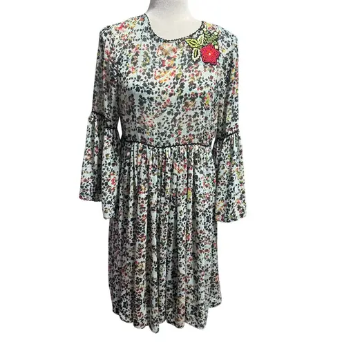 Bhanuni by Jyoti Libra Floral Embroidered Boho Dress Size 6