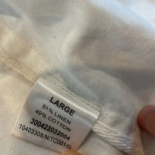 Linen cotton blend vest with lace detail color off white boho vibes NWOT Size M