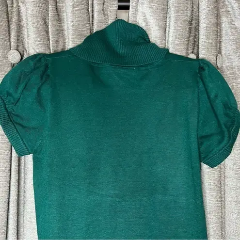 Pink Rose  Green Short Sleeve Turtleneck Tunic Sweater Size Large - Image 10
