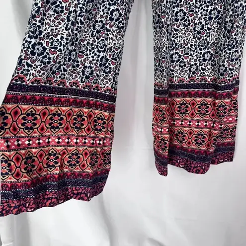 Sim & Sam ⭐️2/$10 Tie Waist Casual Floral Boho Wide Leg Pants Size Small - Image 5