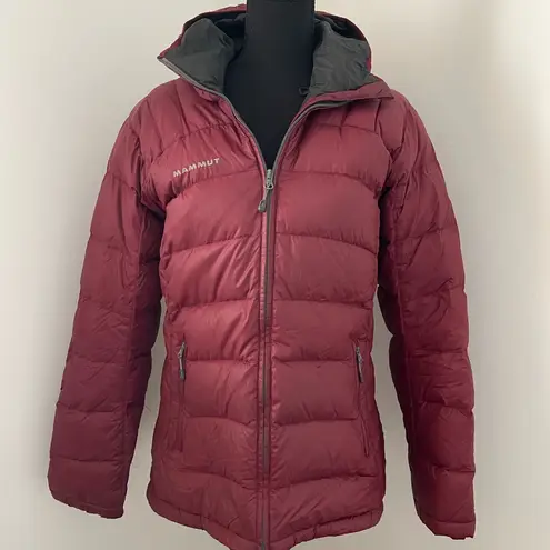 Mammut 750+ Goose Down Fill Puffer Kahiltna Jacket Hooded Women’s Size Medium Red