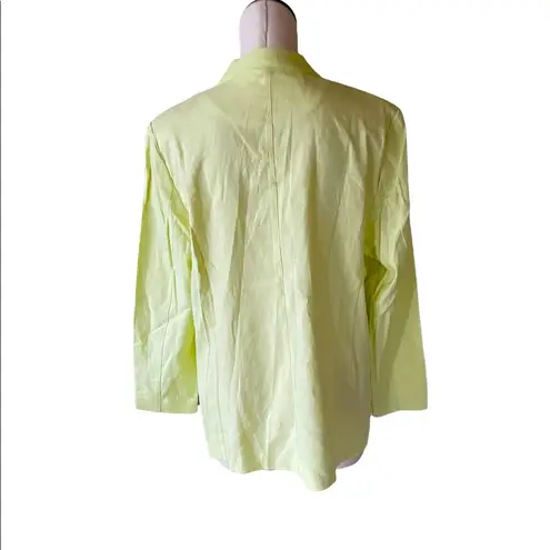 Apt. 9 NWOT  Lime Green Linen Rayon Blend Double Breasted Blazer XL