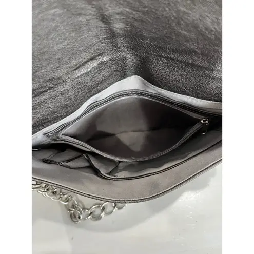 Sondra Roberts Zipper Trim Chain Strap Clutch Bag Evening Party Purse - Image 3