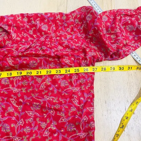 Matta 100% silk 3/4 sleeve button up blouse Red Size undefined