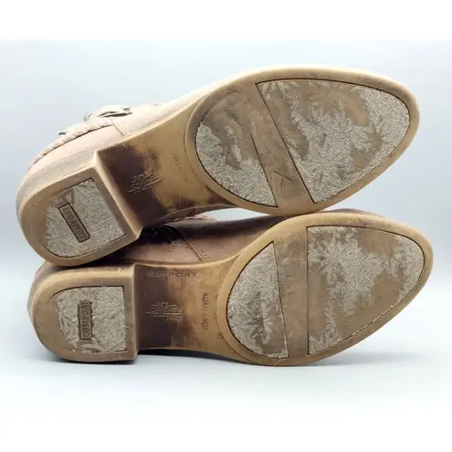 Life Stride Size 8.5M Side Zip Ankle Boots Block Heel Booties Brown Memory Foam