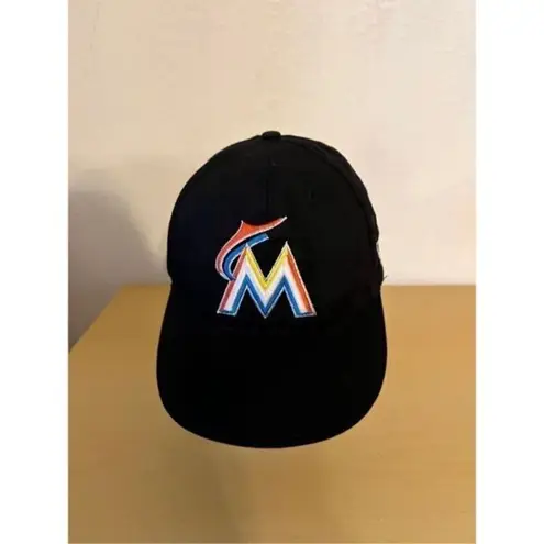 Miami Marlins Embroidered Logo Strap Back hat cap Blue Size XS