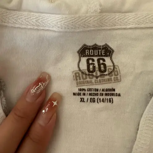 Route 66 y2k white bejeweled top