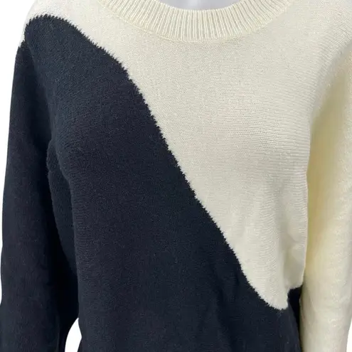 Cider NEW Black Cream Colorblock Long Sleeve Oversized Pullover Sweater Top 3XL