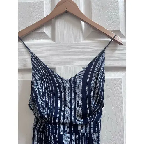Lulus Suncrest Navy Blue Striped Backless Wide
