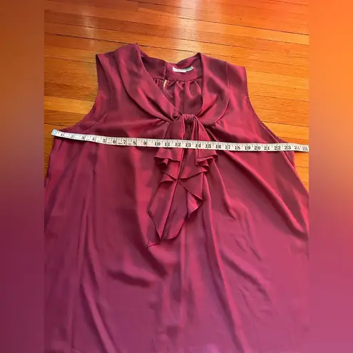Pleione Raspberry Sleeveless Bow Top, Size 2X