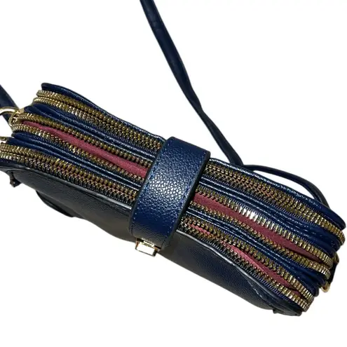 Dark blue Crossbody Bag with Long Strap Black