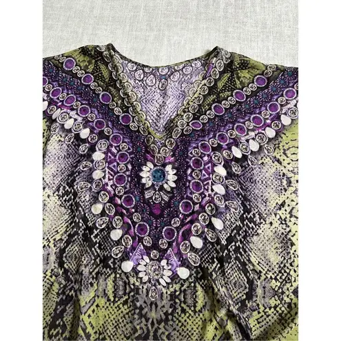 Wearable Art Floral tunic blouse Top 1x Yellow