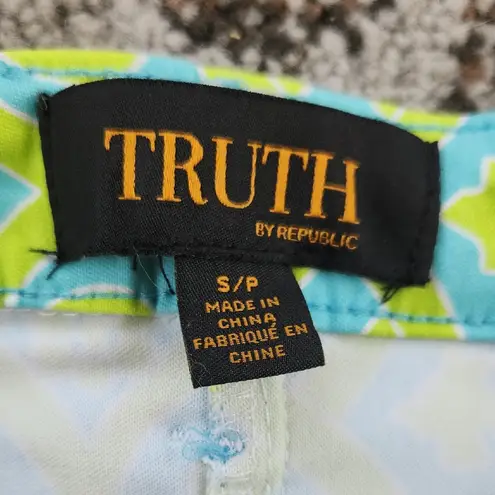 Truth By RepubliC Patterned Pants Lime Green Blue Small