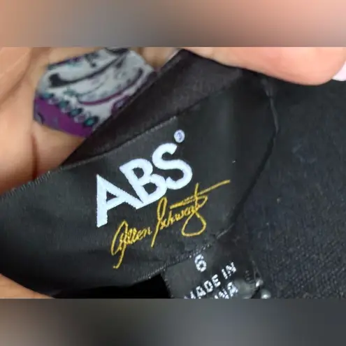 ABS Allen Schwartz Purple and Blue Ruffled Tiered One-Shoulder Dress