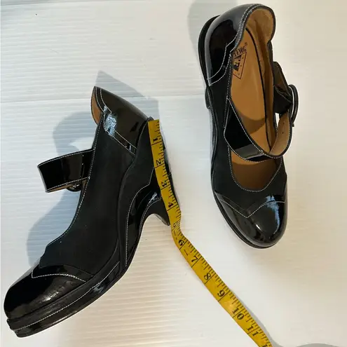 John Fluevog Miss July Scalloped Wedge Heel Pinup Shoes Black, 9