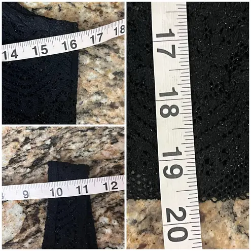 BKE Black Sheer Crochet Lace Tank Top Women’s L | Goth Grunge Moto Biker Y2k