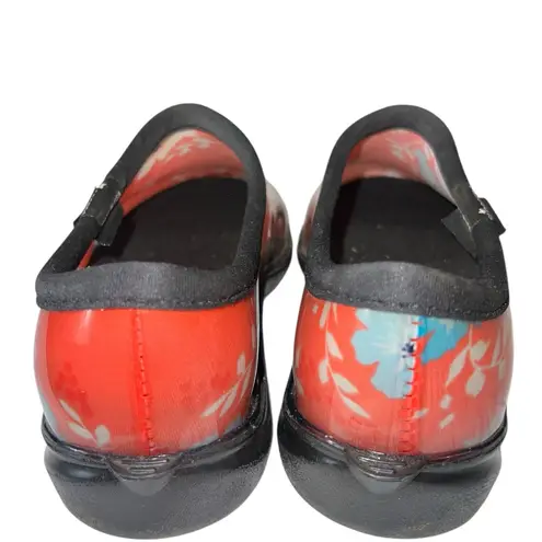 Sloggers Women's Red and Blue Floral Mules made in the USA women’s size 10