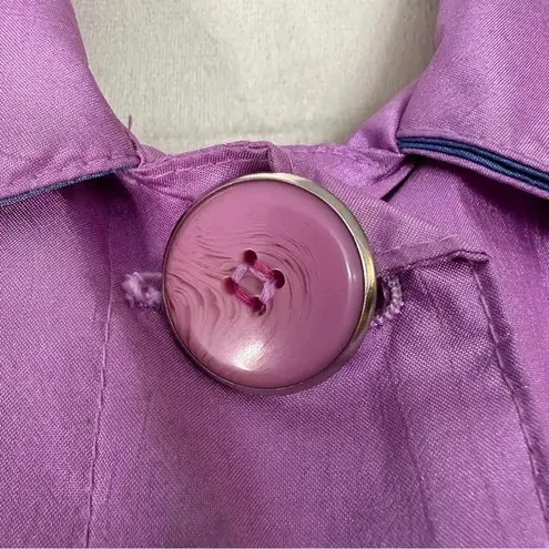 Vintage 80s Raingear Long Trench Coat Raincoat Pink Retro Womens Medium‎ Korea