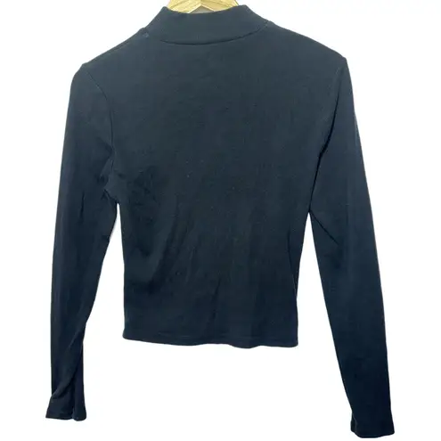 Abercrombie & Fitch  Soft AF Essentials Black Knit Crop Turtleneck Sweater Size L - Image 3