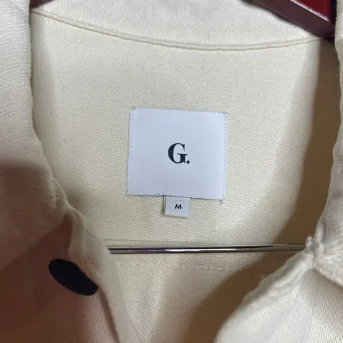 G. Label by Goop GWYN Bishop Natural Denim Jean Jacket Mini Dress in Cream Sz M Size M