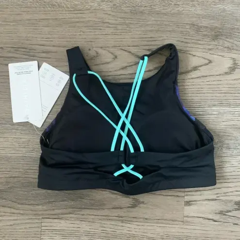 Athleta  Freestyle Camo High Neck‎ Bikini Top - Size S - Blue/Black - NWT