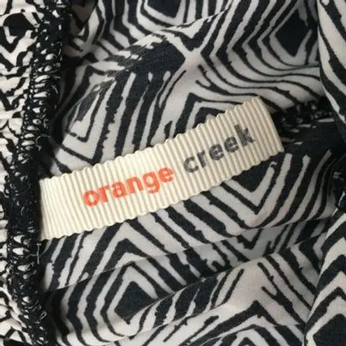 Orange Creek Black & White Print Shorts Pom Poms Small