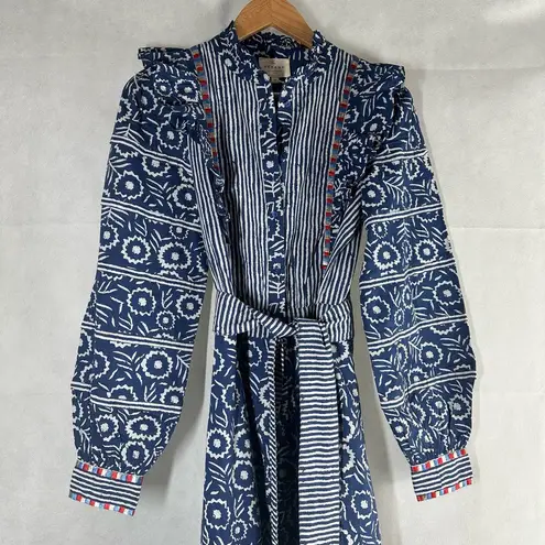 Sézane Sezane Georgina Maxi Dress Rayure Mix Blue Size US 6