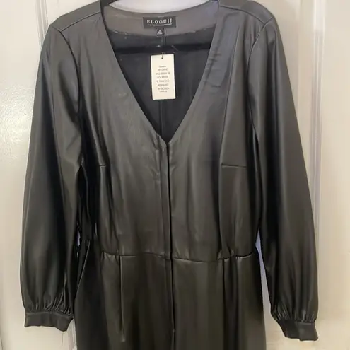 Eloquii NWOT  Faux Leather Jumpsuit Black - Women 14