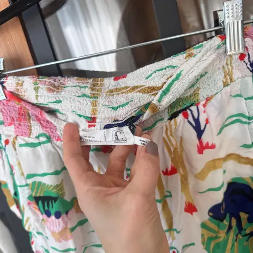 Anthropologie  x Claire Colin art shorts elastic smock waistband colorful print