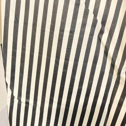 NEW Maison 9 Paris women's XS striped stretchy pleather elastic waist pants NWD Black