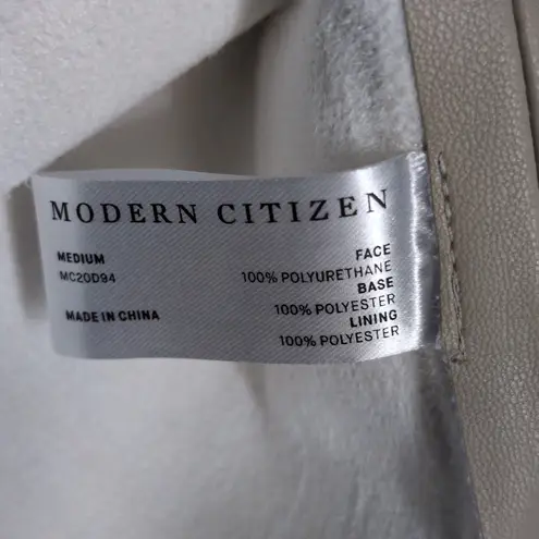 Modern Citizen Pilar Vegan Leather Tie-Front Dress Beige M New