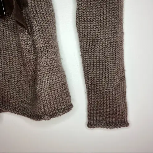 Soft Surroundings Country Weekend Sweater Womens XS Brown Wool Knit Belted Boho