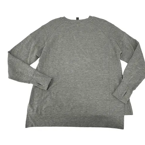 Sweaty Betty  Gray Long Sleeve Crew Sweatshirt Top Split side Small