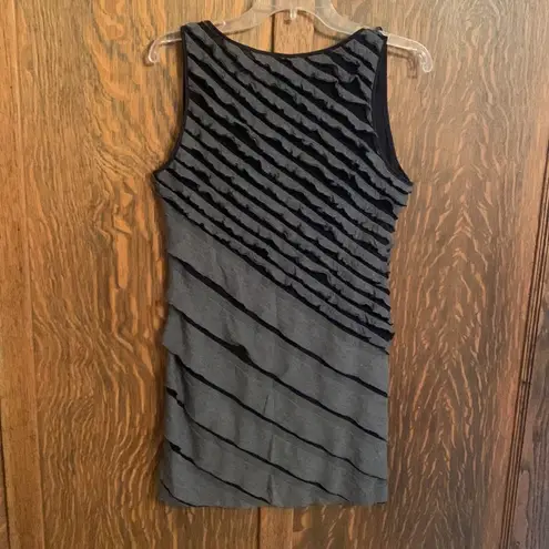 Wow Couture Y2K black and grey ruffle dress L
