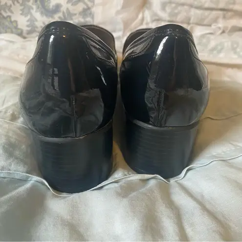 Anne Klein  Jinni Patent Leather Black Block Heeled Loafer Size 8