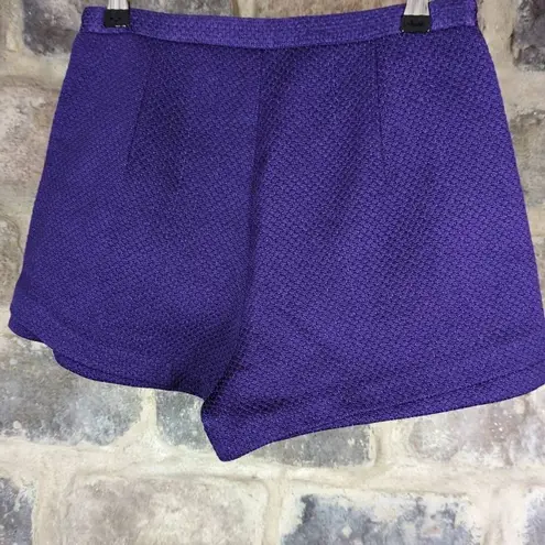 five Plus Shorts Purple Tweed Woman's Size Asian small Lined Bright Pockets Purple