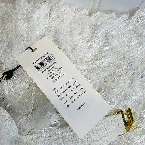 VERO MODA NWT White Strapless Bikini High Waist Bottom Sz Small Medium