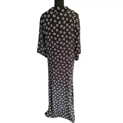 Vintage Kathryn Deene Black & White Graphic Print Duster Dress – Size 2X