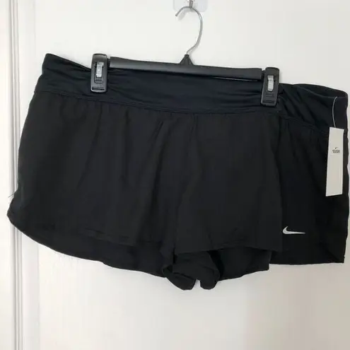 Nike  Swim Womens Black Athletic Shorts Size XXL Boardshort Bottoms Solid Element