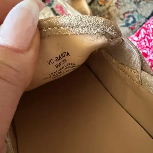 Vince Camuto  BARITA TAN SUEDE RHINESTONE SHINMER SLIP-ON SNEAKER SHOES 9W