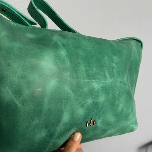 Portland Leather Large Slouchy Shoulder Bag in Reef Green