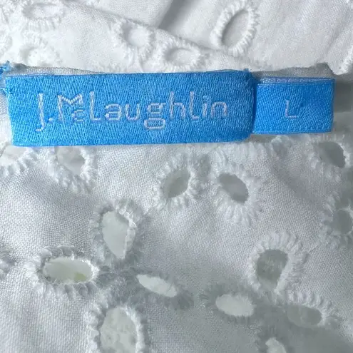 J. McLaughlin NWOT White Eyelet Zita Sleeveless Dress - Size Large