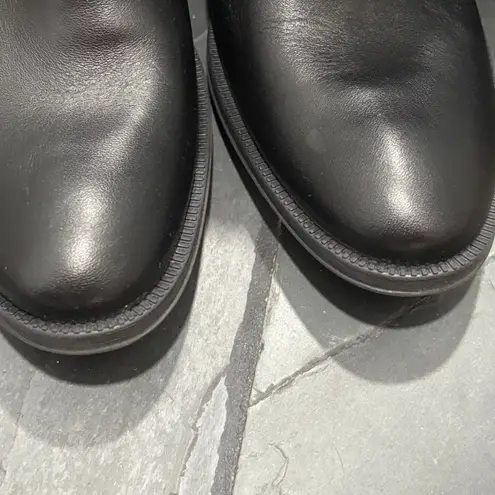 Sundance Sandrine Black Leather Pull-On Over the Knee Boots - size 38