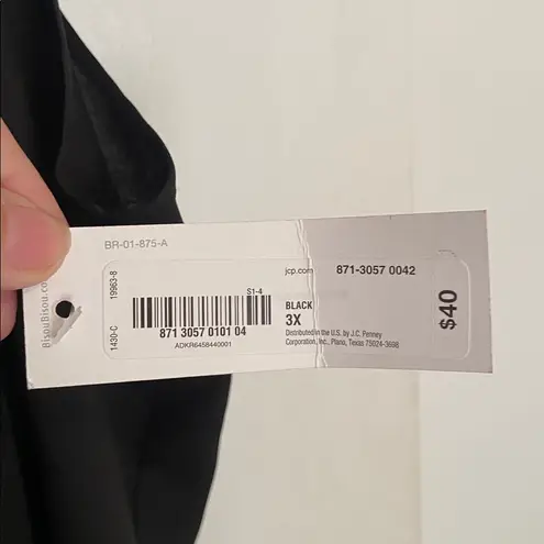 Bisou Bisou Black Ruffled Tank Blouse